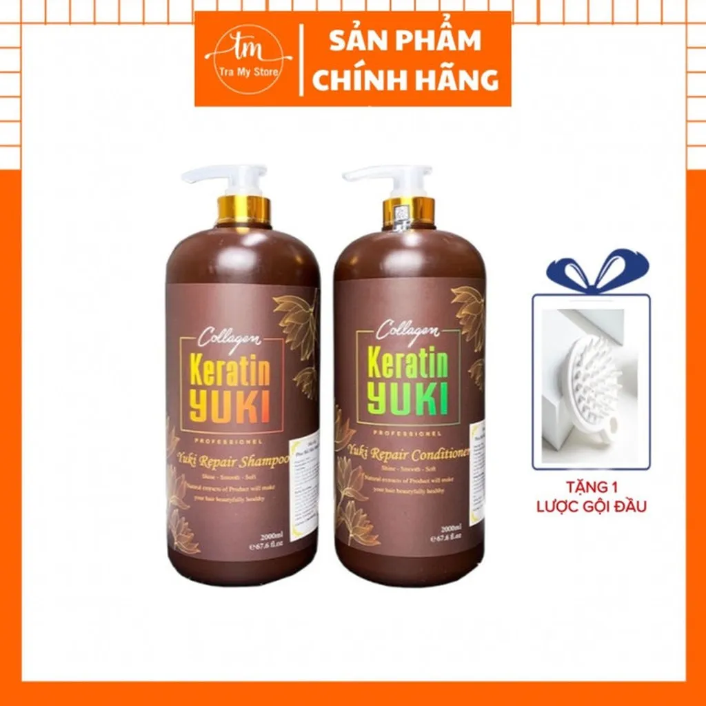 Dầu Cặp Gội Xả Yuki Phục Hồi Mềm Tóc Hương Nước Hoa 4000ml/cặp - Keratin
