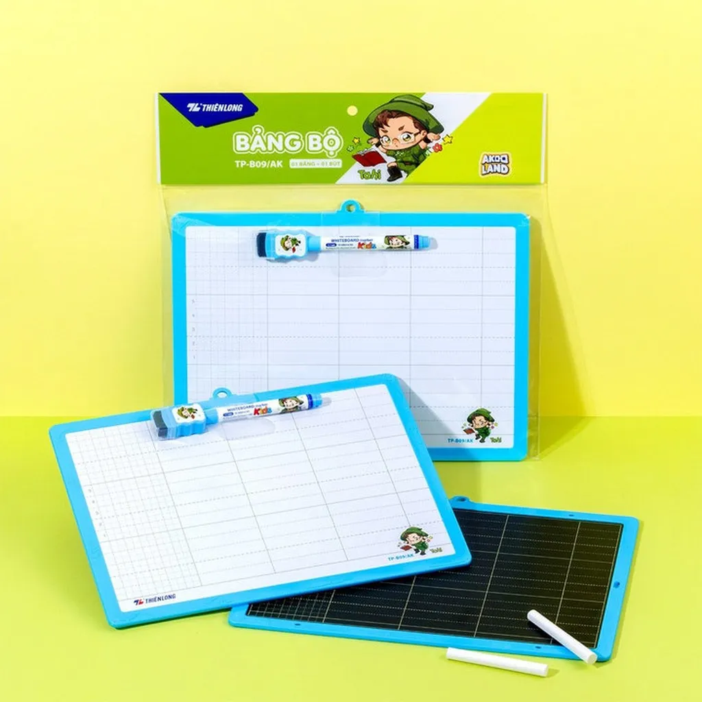 Bảng Học Sinh 2 Mặt Thiên Long Tp-b09/ak - Nhân Vật Akooland Thế Giới Học Cụ Thần Kỳ