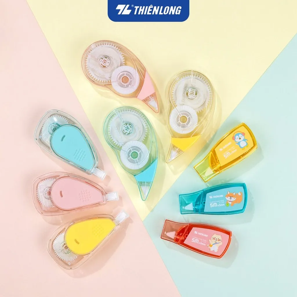 Bút Xóa Kéo - Correction Tape Thiên Long - Khô Siêu Nhanh Viết Được Ngay Sau Khi Xóa