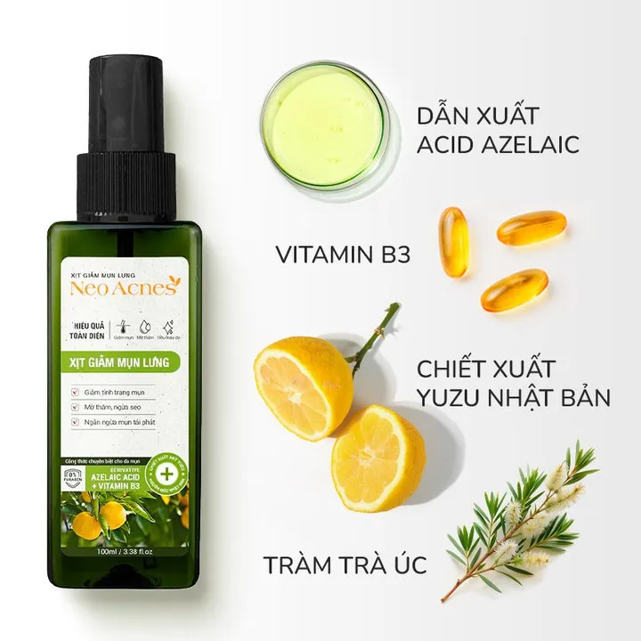 Xịt Mụn Lưng Neoacnes Hỗ Trợ Giảm Mụn, Mờ Thâm 100ml