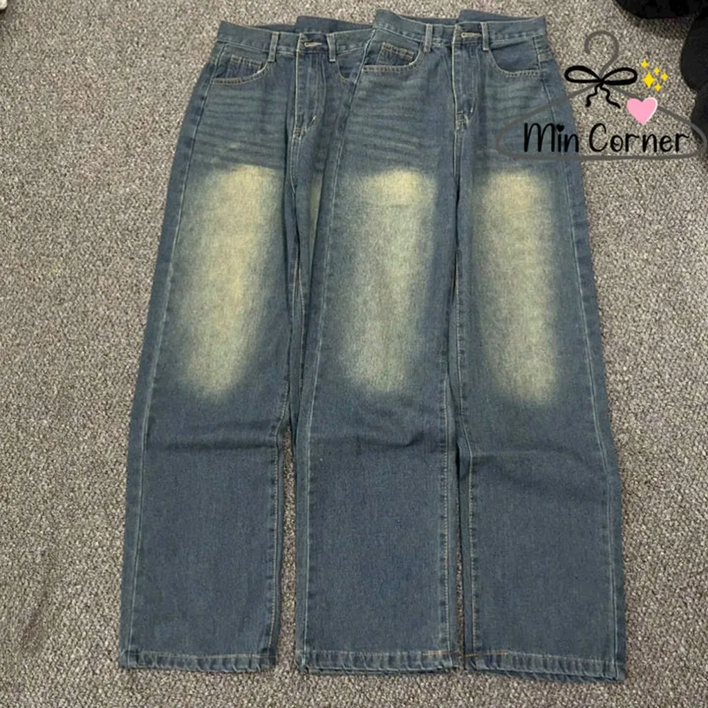 Baggy Jean Ống Suông Lưng Cao Mq196 - Min Corner