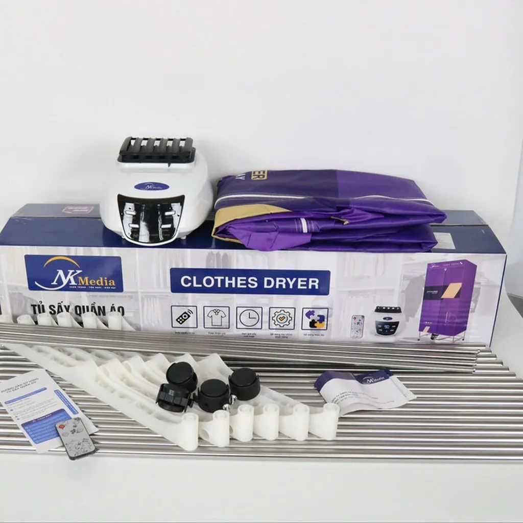 Tủ Sấy Quần Áo 2 Tầng Nk Media 2 Size Lớn Sấy Nhanh, Điều Khiển Từ Xa, Có Chức Năng Hẹn Giờ Chính Hãng Bảo Hành 12 Tháng