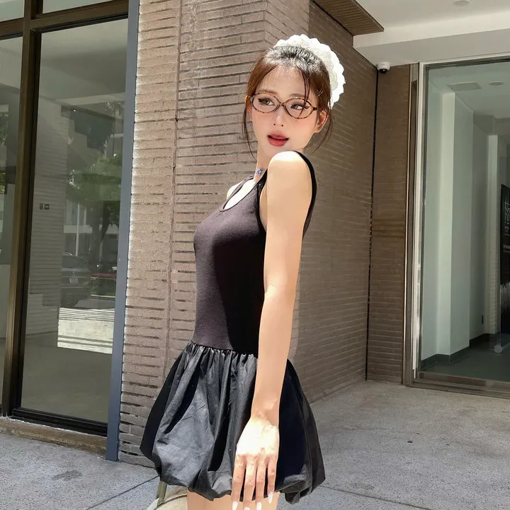[[shoppumi] Đầm Ba Lỗ Tùng Xòe Năng Động Ganni Dress 2 Màu Sm Pumi