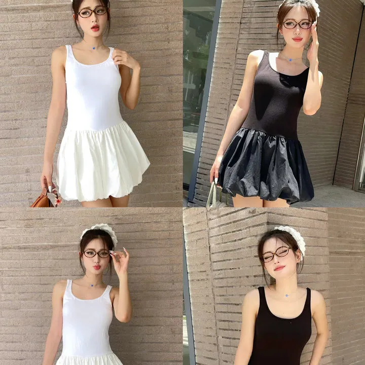 Alternative view of [[shoppumi] Đầm Ba Lỗ Tùng Xòe Năng Động Ganni Dress 2 Màu Sm Pumi