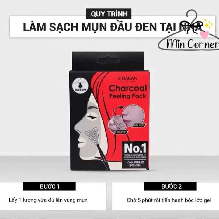 Hộp 12 Gói Mặt Nạ Loại Bỏ Mụn Đầu Đen, Giảm Sợi Bã Nhờn, Xoá Sạch Mụn Cám Chakan Charoal Bubble Pack Hàn Mpf27 - Min Corner