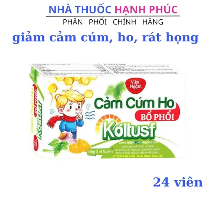 Viên Ngậm Cảm Cúm Ho Bổ Phổi Koltusf Giúp Giảm Ho, Rát Họng Giảm Cảm Cúm Hộp 24 Viên - Royal