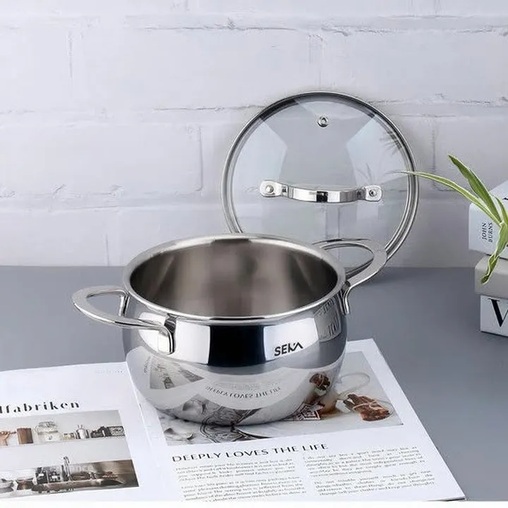 Nồi Inox Cao Cấp 16cm Seka 3842 Chất Liệu Inox 304 Đúc Nguyên Khối Thiết Kế 5 Lớp Dung Tích 1.5l Nặng 1.2kg