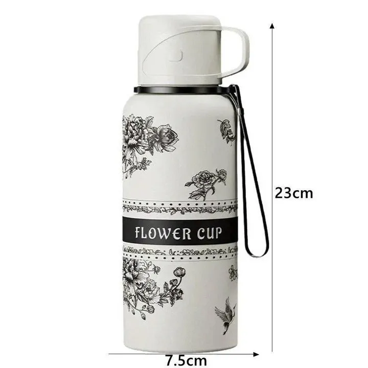 Alternative view of Bình Giữ Nhiệt Inox 316 Họa Tiết Hoa Trà 800ml Màu Ngẫu Nhiên - Su