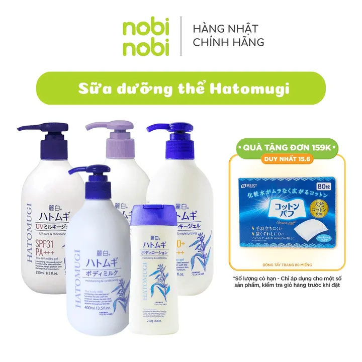 (chính Hãng) Sữa Dưỡng Thể Toàn Thân Reihaku Hatomugi Dưỡng Ẩm Và Làm Sáng Mịn