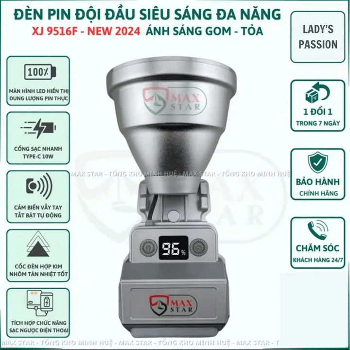 Đèn Pin Đội Đầu Xj9156f Ánh Sáng Gom Xa 1000m Cảm Biến Vẫy Tay Gd243 - Lady's Passion