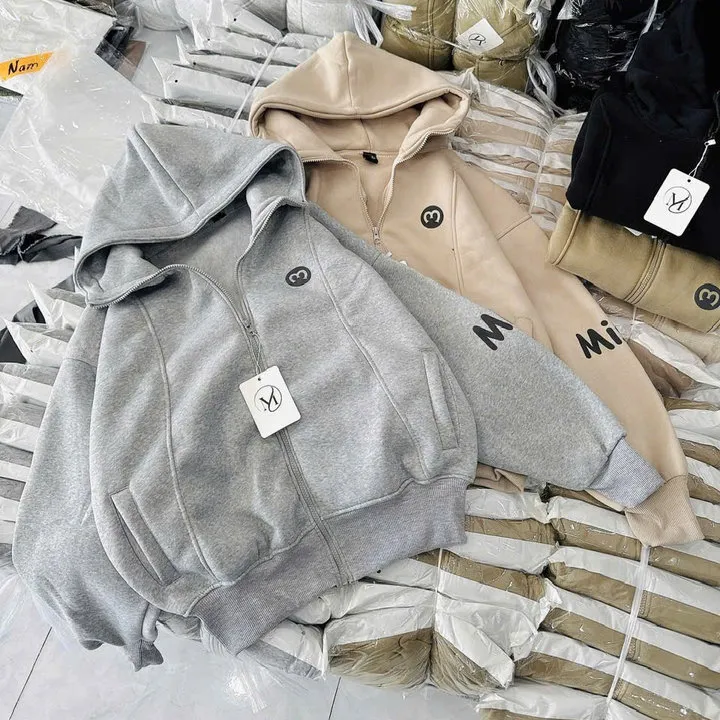 Áo Khoác Nỉ Form Boxy Unisex Nam Nữ In Chữ M Tay Phồng Tp40 - Golden Dream