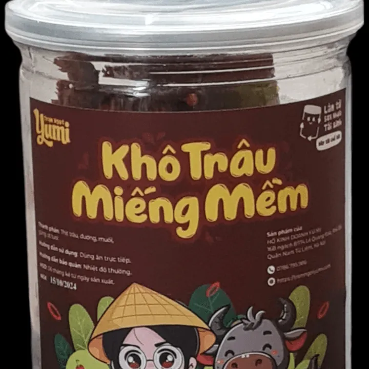 Alternative view of Khô Trâu Miếng Mềm Chua Cay Yumi Đồ Ăn Vặt Thịt Trâu Khô Nguyên Miếng Thật Chanh Ớt Thơm Ngon
