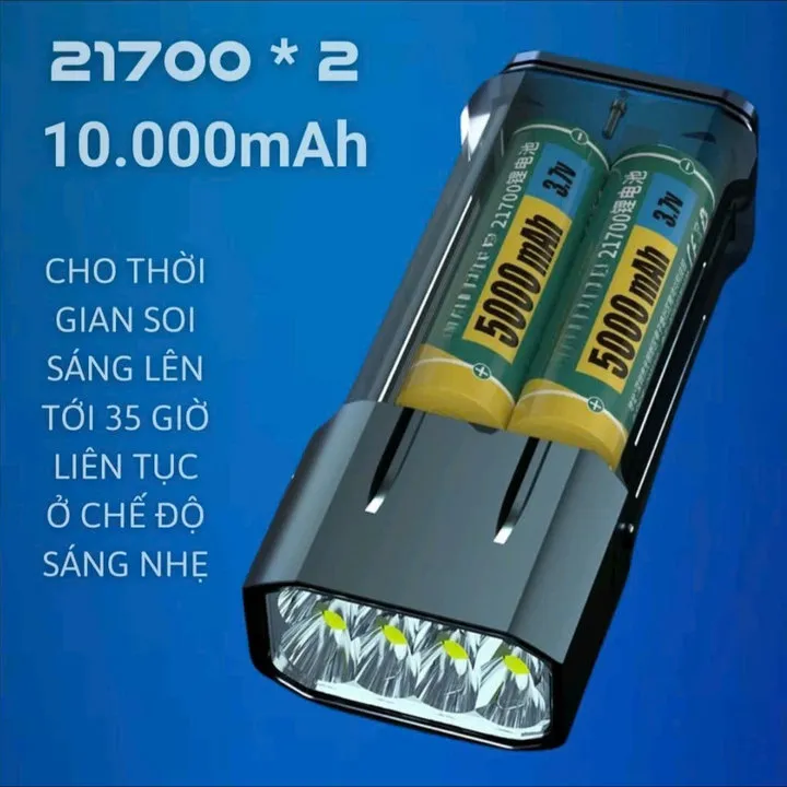 Alternative view of Đèn Pin Cầm Tay Maxstar Mt80 Edc Siêu Sáng Cực Mạnh 14000 Lumen, Pin 10000amh Hỗ Trợ Sạc Ngược Đt Gd250 - Lady's Passion