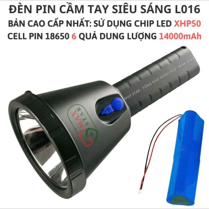 Đèn Pin Cầm Tay L016 Siêu Sáng 6 Pin Dung Lượng 14000mah Gd256 - Lady's Passion