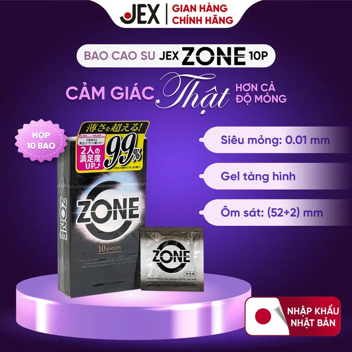 Bao Cao Su Jex- Zone 10p Hộp 10 Bao