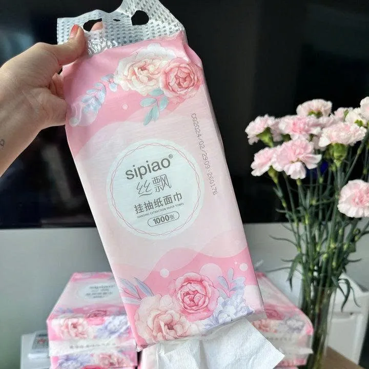 [combo 10 Bịch] Giấy Rút Sipiao Chef&chef Tq-hoa Hồng - Gdn